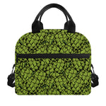 Green Hop Cone Pattern Print Insulated Lunch Bag