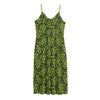 Green Hop Cone Pattern Print Jersey Midi Cami Dress