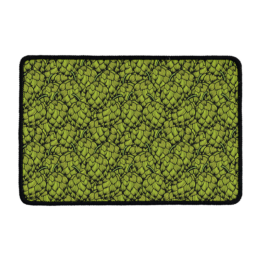 Green Hop Cone Pattern Print Kitchen Mat