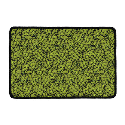 Green Hop Cone Pattern Print Kitchen Mat