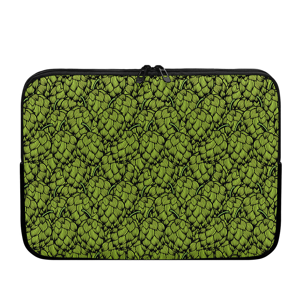 Green Hop Cone Pattern Print Laptop Sleeve