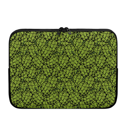 Green Hop Cone Pattern Print Laptop Sleeve