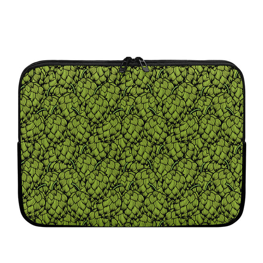 Green Hop Cone Pattern Print Laptop Sleeve