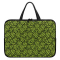 Green Hop Cone Pattern Print Laptop Sleeve With Handle