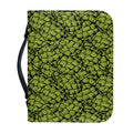 Green Hop Cone Pattern Print Leather Bible Cover
