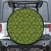 Green Hop Cone Pattern Print Leather Spare Tire Cover