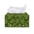 Green Hop Cone Pattern Print Leather Tissue Box Cover