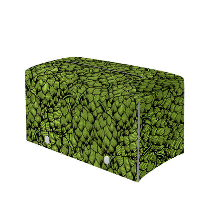 Green Hop Cone Pattern Print Leather Tissue Box Cover