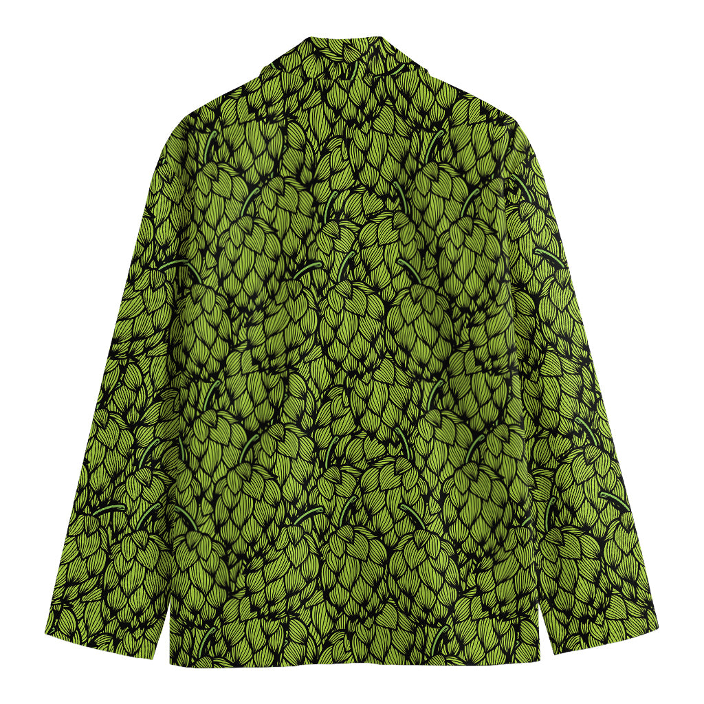 Green Hop Cone Pattern Print Men's Blazer