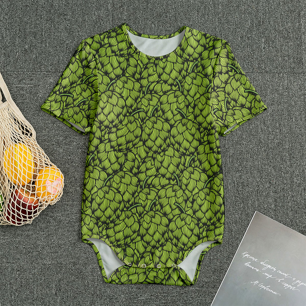 Green Hop Cone Pattern Print Men's Bodysuit