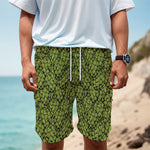 Green Hop Cone Pattern Print Men's Cargo Shorts