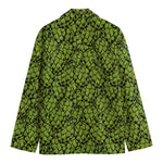 Green Hop Cone Pattern Print Men's Cotton Blazer