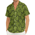 Green Hop Cone Pattern Print Men's Deep V-Neck Shirt