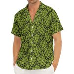 Green Hop Cone Pattern Print Men's Deep V-Neck Shirt