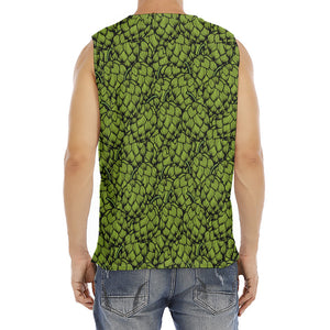 Green Hop Cone Pattern Print Men's Fitness Tank Top