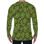 Green Hop Cone Pattern Print Men's Long Sleeve T-Shirt