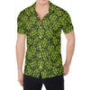 Green Hop Cone Pattern Print Men's Shirt