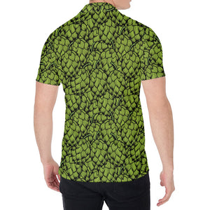 Green Hop Cone Pattern Print Men's Shirt