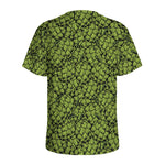 Green Hop Cone Pattern Print Men's Sports T-Shirt