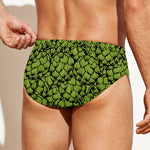 Green Hop Cone Pattern Print Men's Swim Briefs