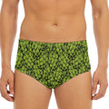 Green Hop Cone Pattern Print Men's Triangle Swim Briefs