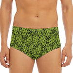 Green Hop Cone Pattern Print Men's Triangle Swim Briefs