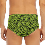 Green Hop Cone Pattern Print Men's Triangle Swim Briefs
