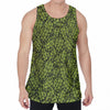 Green Hop Cone Pattern Print Men's Velvet Tank Top