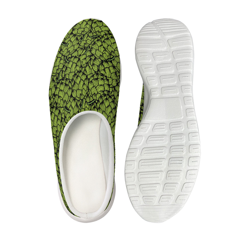 Green Hop Cone Pattern Print Mesh Casual Shoes