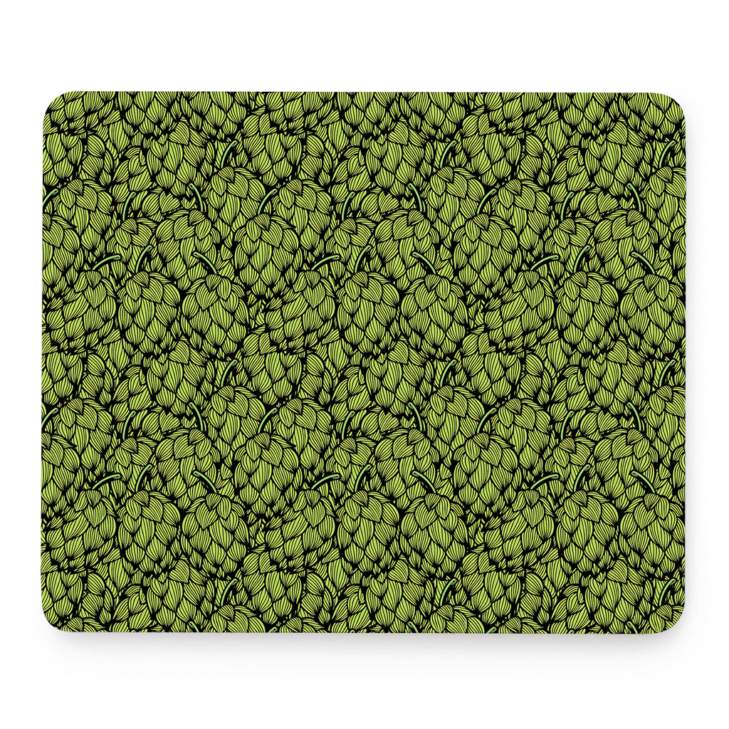 Green Hop Cone Pattern Print Mouse Pad