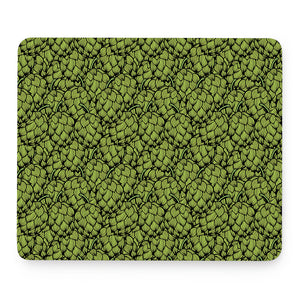 Green Hop Cone Pattern Print Mouse Pad