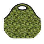 Green Hop Cone Pattern Print Neoprene Lunch Bag