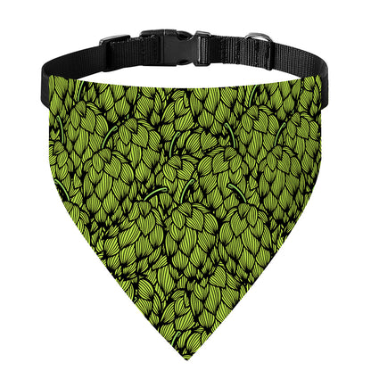 Green Hop Cone Pattern Print Over The Collar Dog Bandana