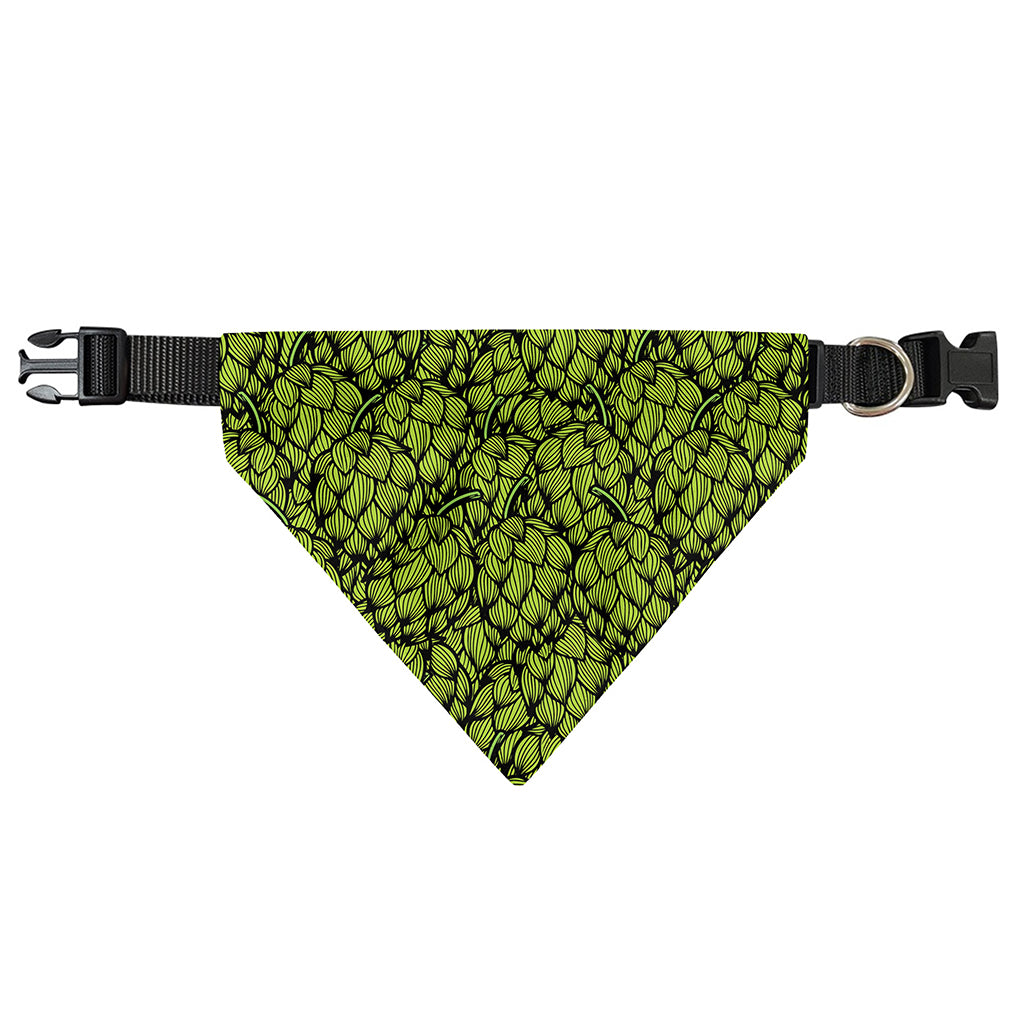 Green Hop Cone Pattern Print Over The Collar Dog Bandana