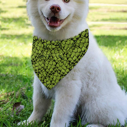 Green Hop Cone Pattern Print Over The Collar Dog Bandana