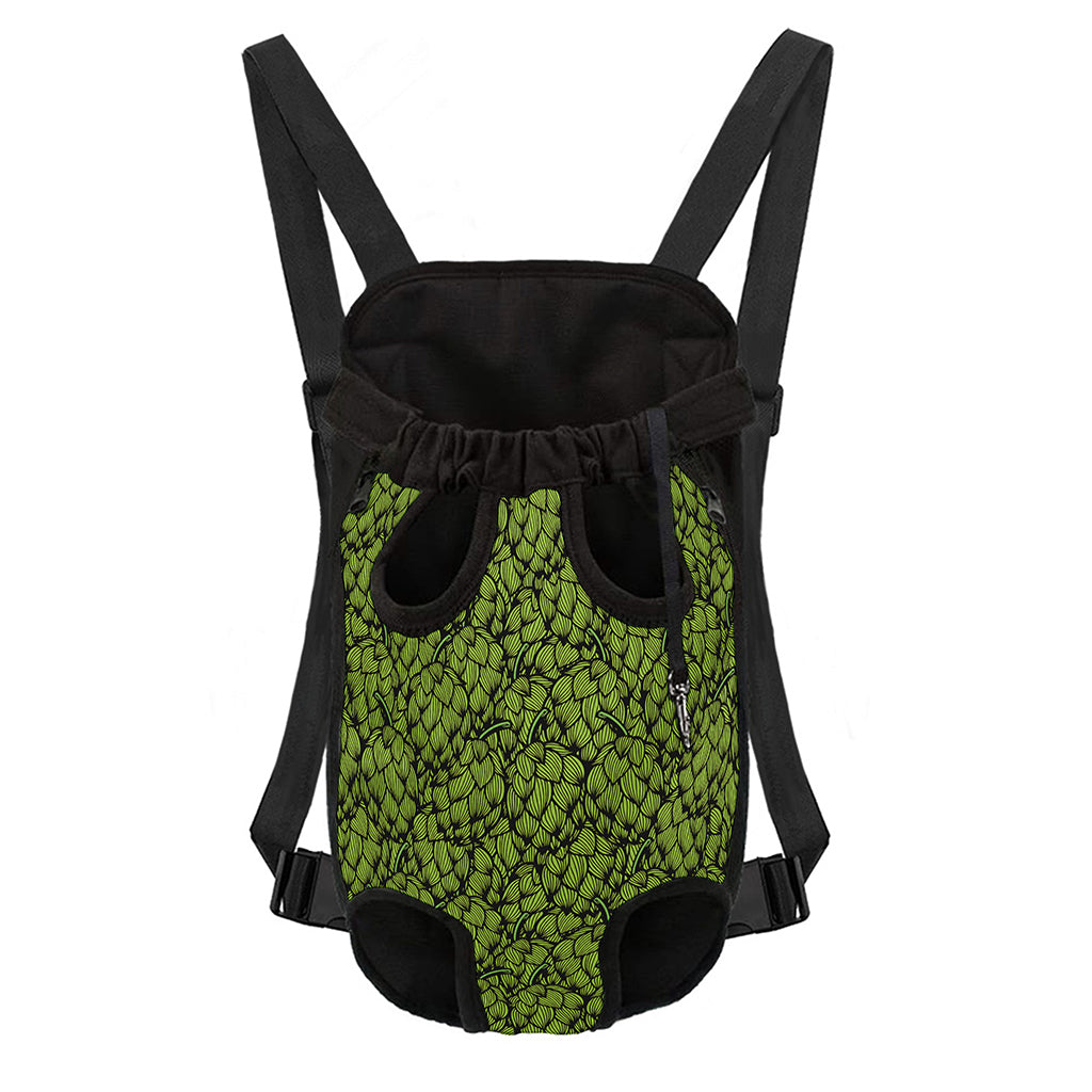 Green Hop Cone Pattern Print Pet Carrier Backpack
