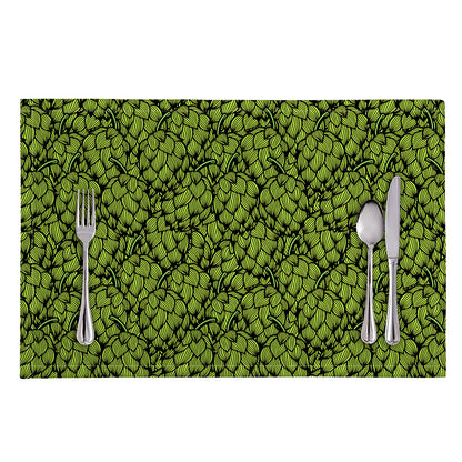 Green Hop Cone Pattern Print Placemat