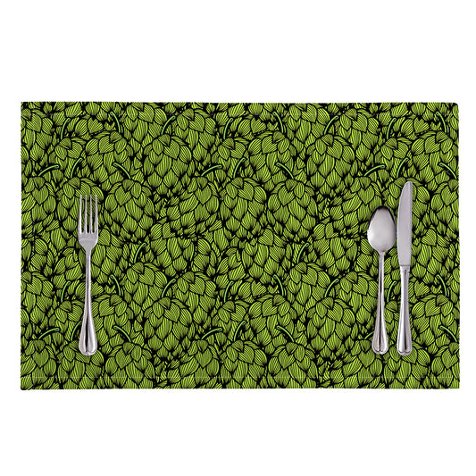 Green Hop Cone Pattern Print Placemat