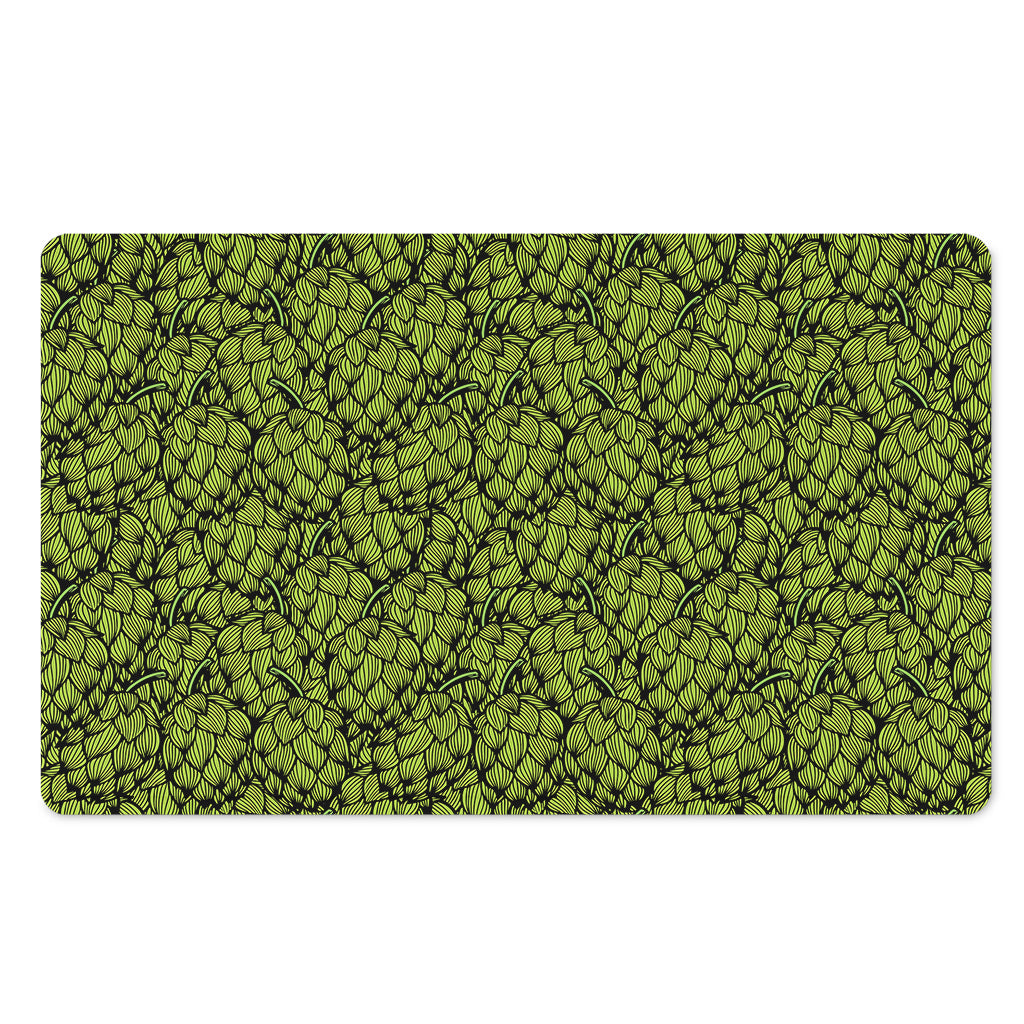 Green Hop Cone Pattern Print Polyester Doormat