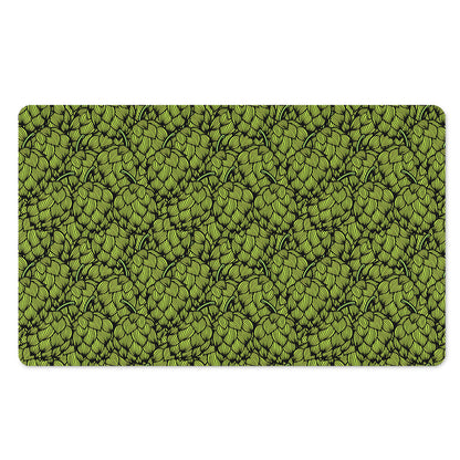 Green Hop Cone Pattern Print Polyester Doormat
