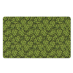 Green Hop Cone Pattern Print Polyester Doormat