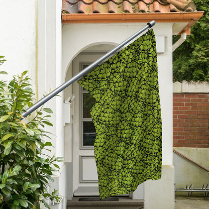 Green Hop Cone Pattern Print Polyester Flag