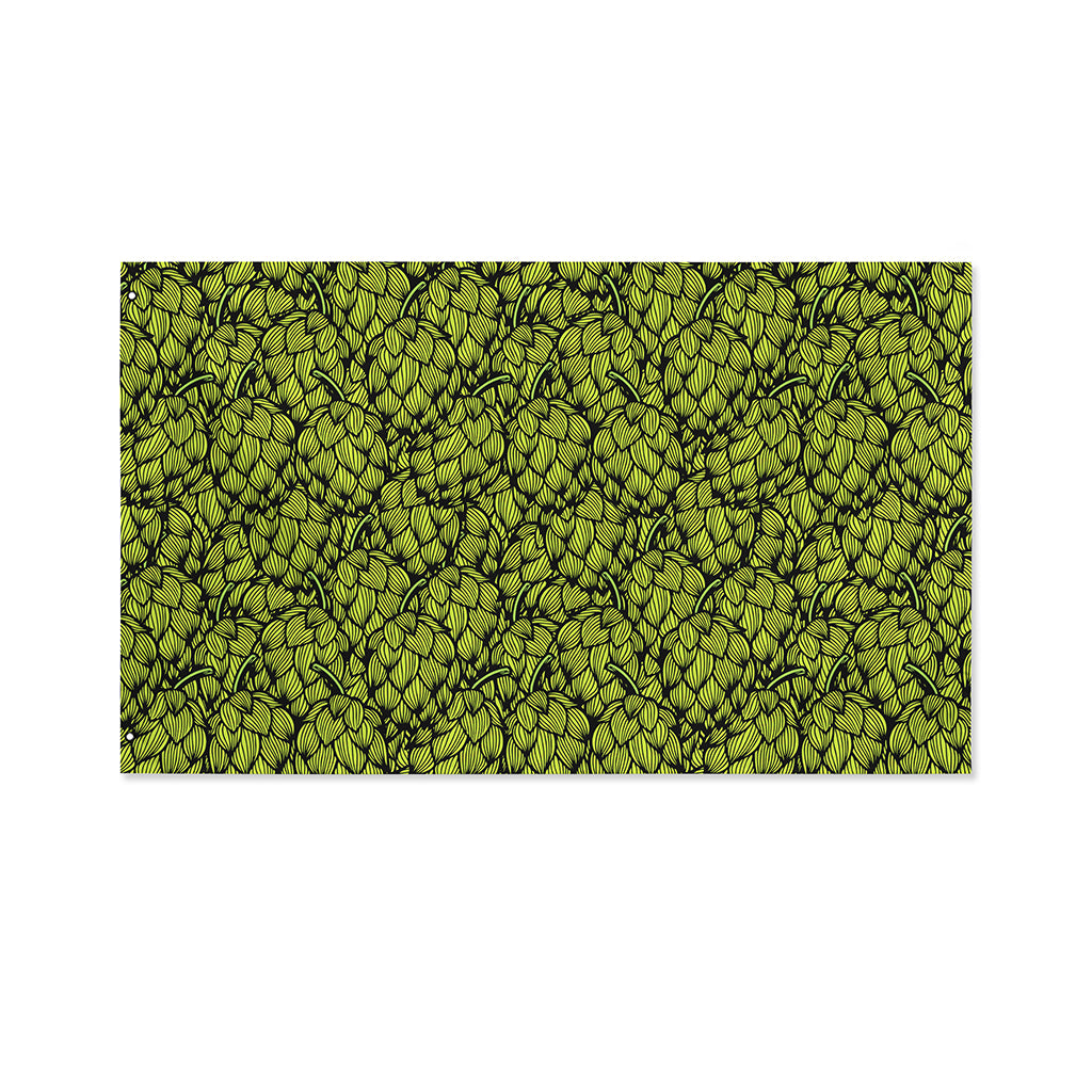 Green Hop Cone Pattern Print Polyester Flag