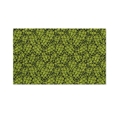 Green Hop Cone Pattern Print Polyester Flag