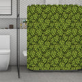 Green Hop Cone Pattern Print Polyester Shower Curtain