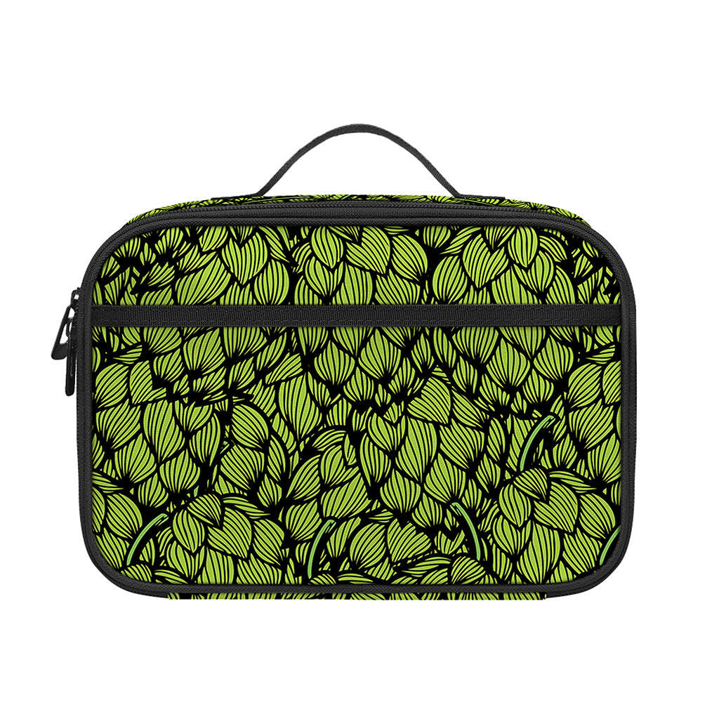 Green Hop Cone Pattern Print Portable Lunch Bag
