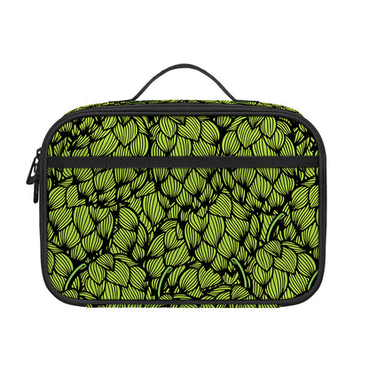 Green Hop Cone Pattern Print Portable Lunch Bag