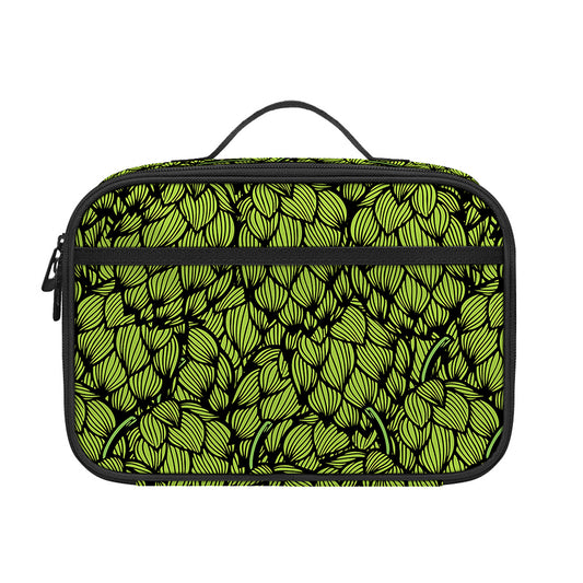 Green Hop Cone Pattern Print Portable Lunch Bag
