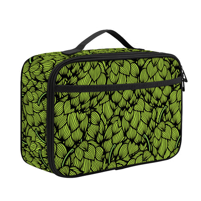 Green Hop Cone Pattern Print Portable Lunch Bag