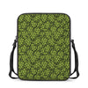 Green Hop Cone Pattern Print Rectangular Crossbody Bag